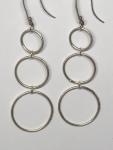 Long Dangly 3 Circles Earrings