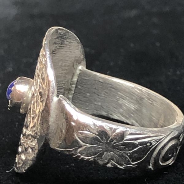 Lapis Lazuli Dimpled Silver Ring