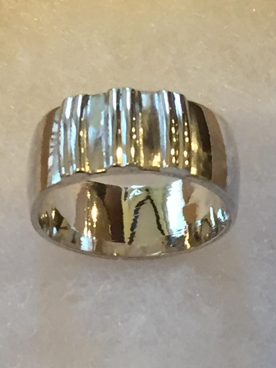 Men's Triple Double-Grooved Ring picture