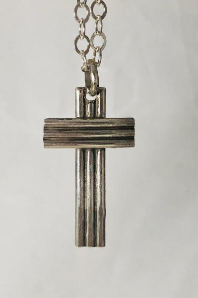 3-Ridged Cross Necklace