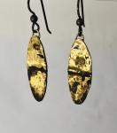 18 kt Gold on Blackened Steel Earrings