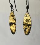 18 kt Gold on Blackened Steel Earrings