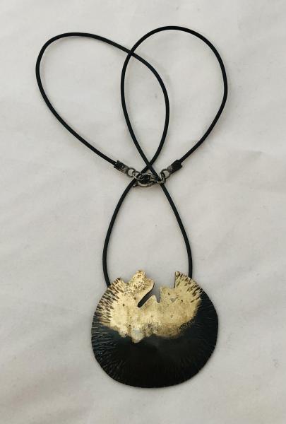 18 KT Gold & Blackened Steel Pendant picture