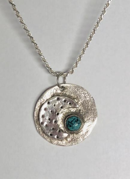 Moon and Turquoise Night Sky Necklace picture