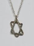 Star of David Textured Wire Necklace
