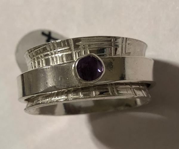 Sterling Silver Birthstone Spinner Ring picture