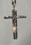 Sterling Cross with Pearl Necklace