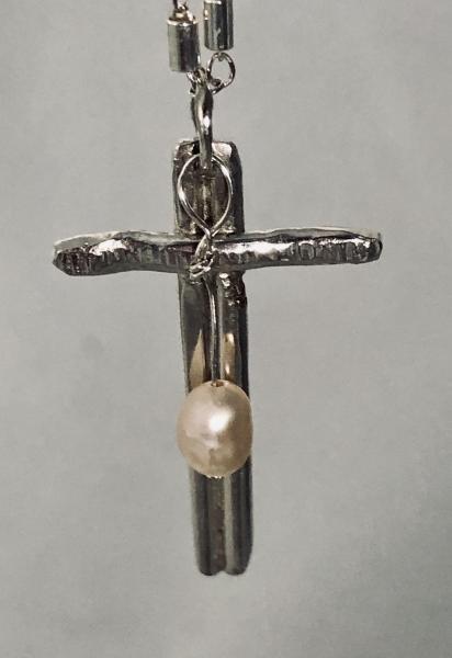 Sterling Cross with Pearl Necklace picture