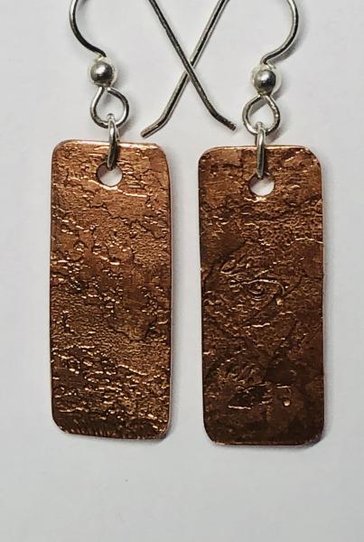 Etched & Textured Copper Earrings picture