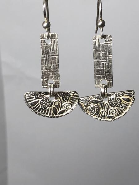 Textured 2-Part Sterling Silver Earrings picture