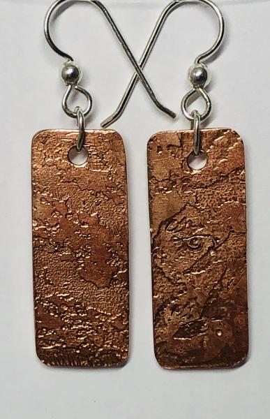 Etched & Textured Copper Earrings picture