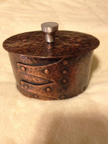 Oval Copper Box with Lid