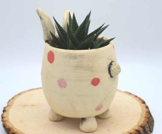 Handmade Pottery Bunny Planter picture