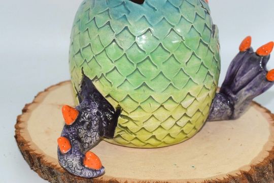 Handmade Ceramic Dragons Egg Piggy Bank picture