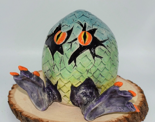 Handmade Ceramic Dragons Egg Piggy Bank picture