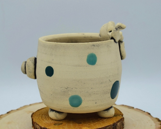 Handmade Pottery Pig Planter picture