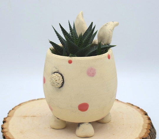 Handmade Pottery Bunny Planter picture