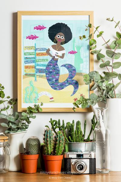 East Coast Mermaid 8x10" Art Print picture