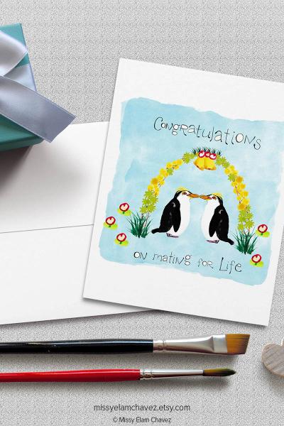 Congratulations on Mating for Life: Engagement/Wedding Card picture