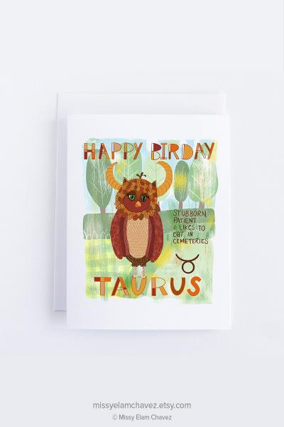 Happy Birday Taurus: Zodiac Birthday Card picture