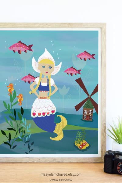 Dutch Mermaid 8x10" Art Print