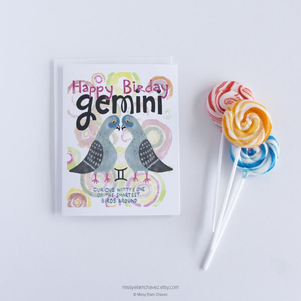 Happy Birday Gemini: Zodiac Birthday Card picture