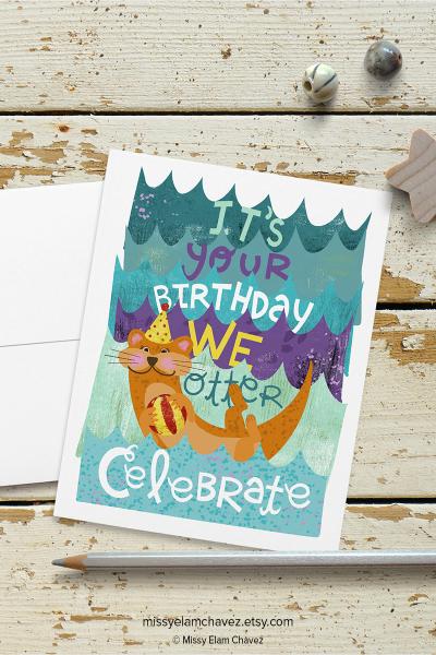 We Otter Celebrate Birthday Card picture