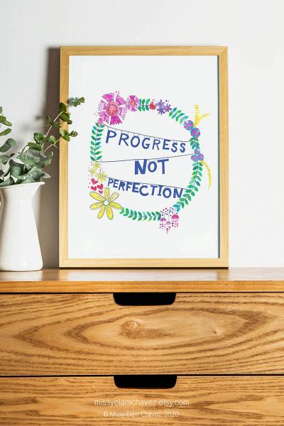 Progress Not Perfection 11x14" Print picture