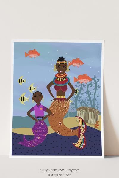 Kenyan Mermaids 8x10" Art Prints picture