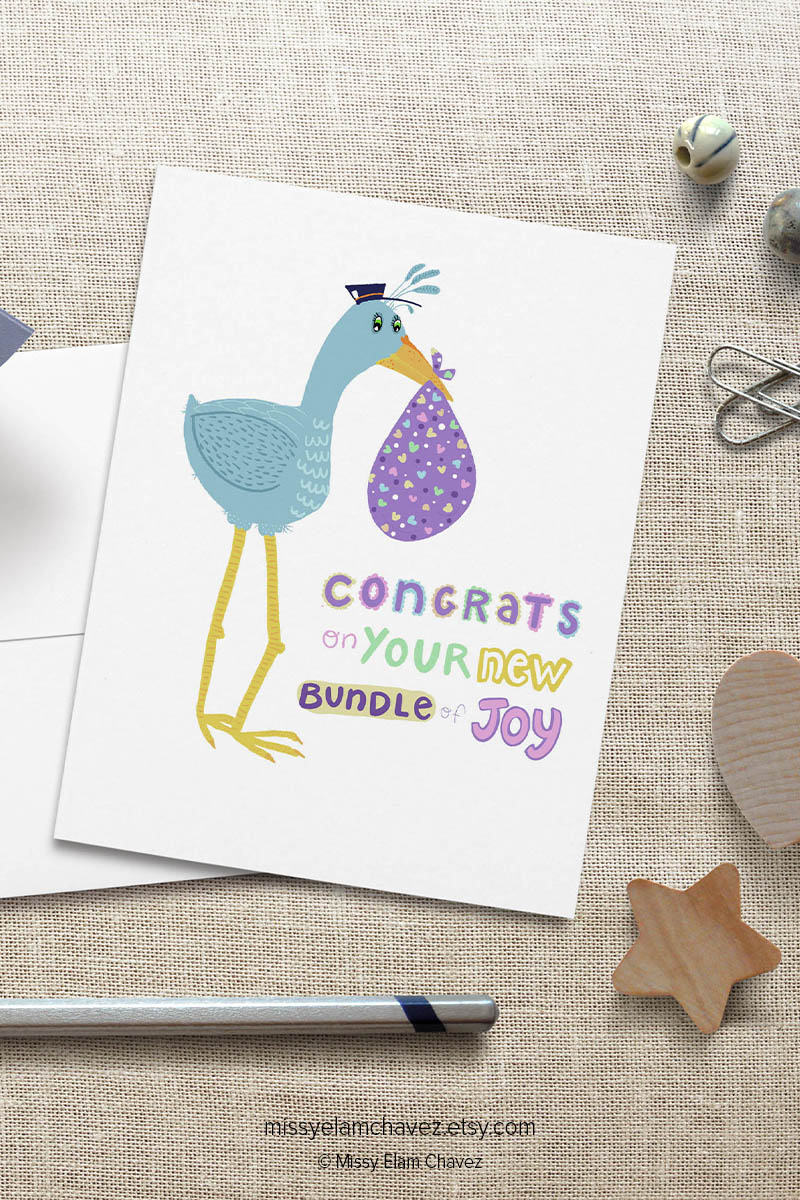 Congrats on Your New Bundle of Joy New Baby Card Eventeny