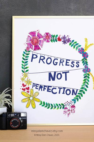 Progress Not Perfection 8x10" Print picture