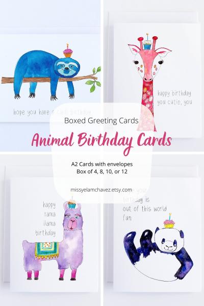 Funny Animal Birthday Card Pack of 12 Cards