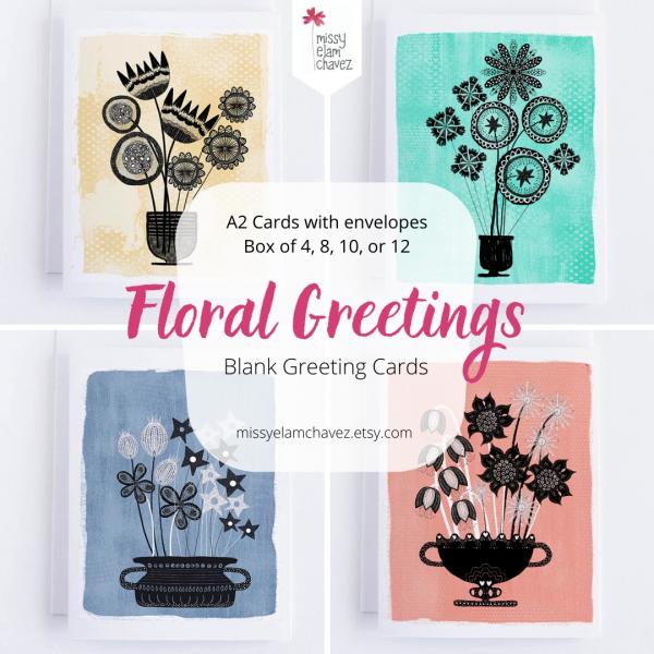 All Occasion Floral Greeting Cards, Pack of 12