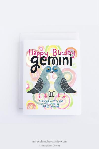 Happy Birday Gemini: Zodiac Birthday Card