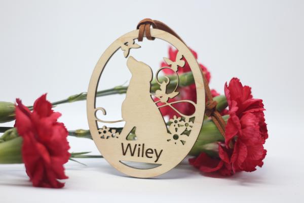 Personalized Maple Wood Dog Ornament picture