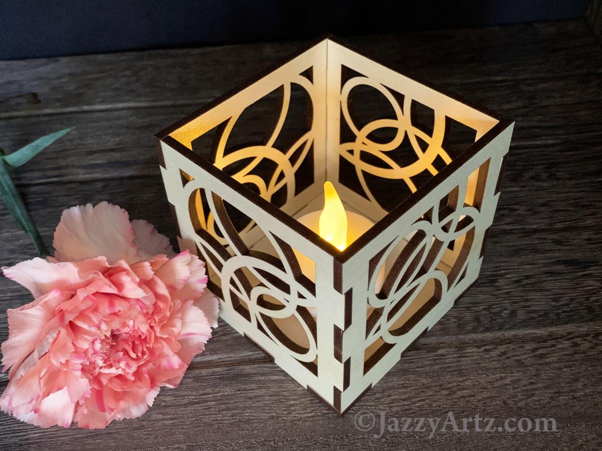 Circles Galore LED Maple Wood Tea Light Candle Holder picture