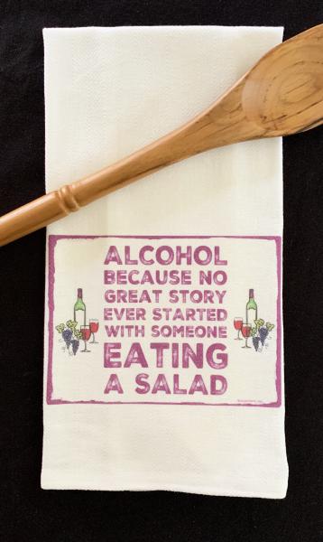 "Alcohol because..." Cotton Herringbone Towel