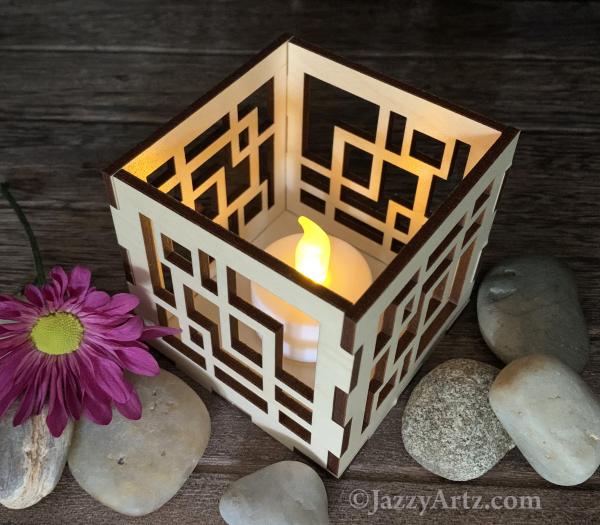 Angles Galore LED Maple Wood Tea Light Holder picture