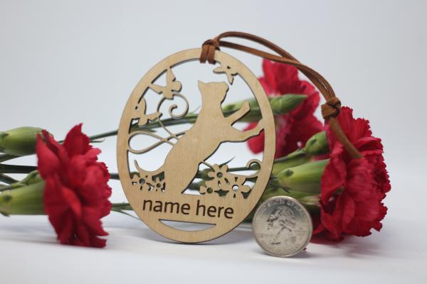 Personalized Maple Wood Cat Ornament picture