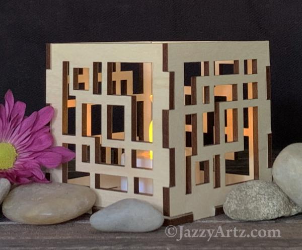 Angles Galore LED Maple Wood Tea Light Holder picture
