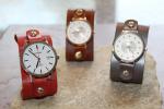 Leather cuff watches