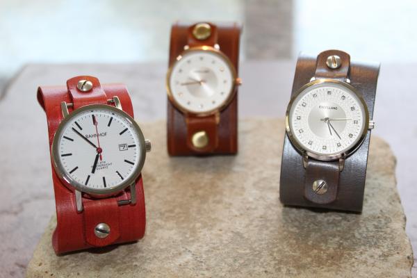 Leather cuff watches picture