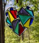 Fused Glass Heart Suncatcher