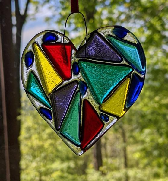 Fused Glass Heart Suncatcher picture