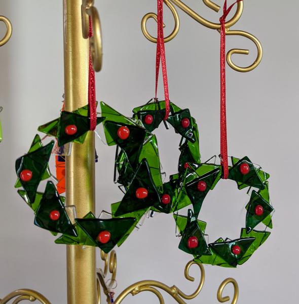 Fused Glass Wreath Ornaments picture