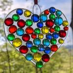 Fused Glass Heart Suncatcher #2