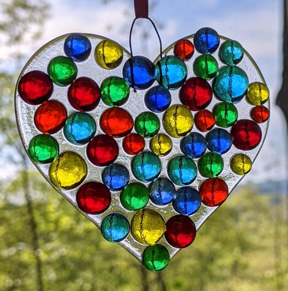 Fused Glass Heart Suncatcher #2 picture