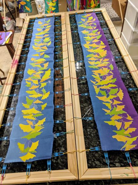 Hand-Dyed Silk Scarf - Ginko Design picture