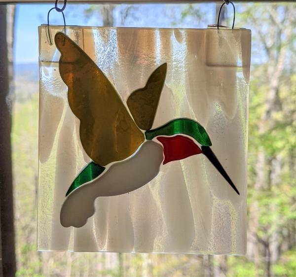 Hummingbird Suncatcher - Fused Glass picture
