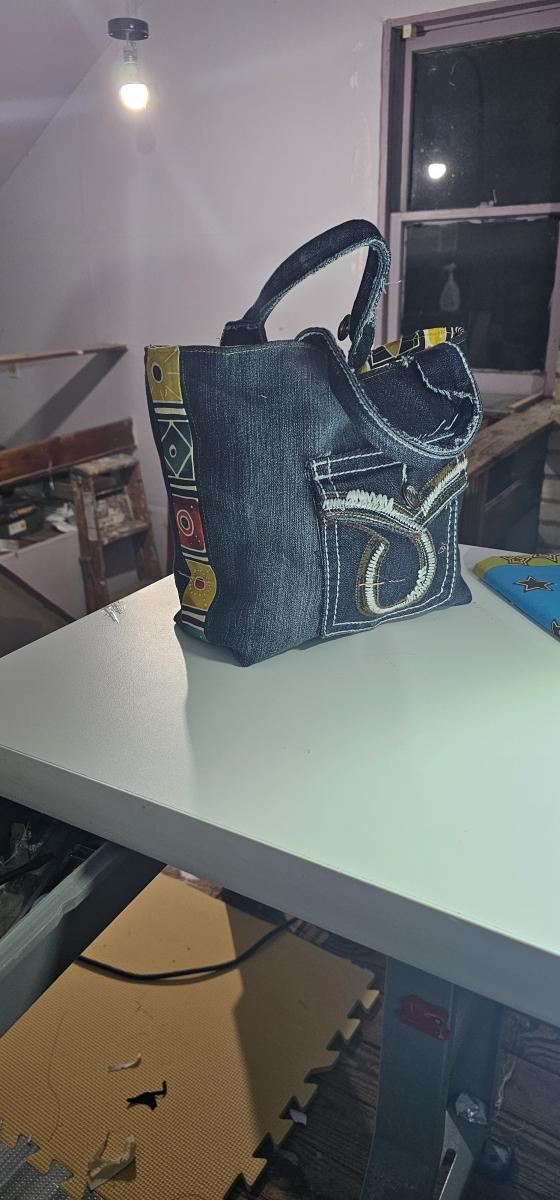 Mini denim tote picture